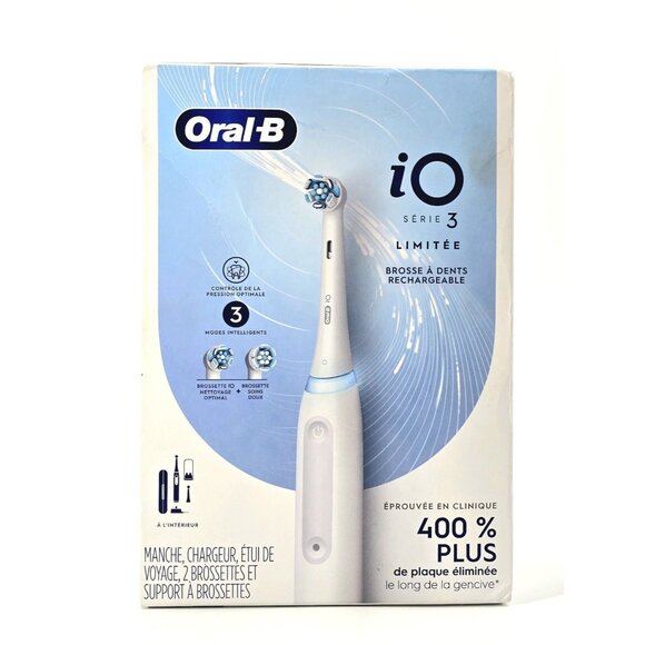 Oral-B iO Series 3 Limited Edition Rechargeable Toothbrush White 2 Brush Heads - Picture 5 of 8